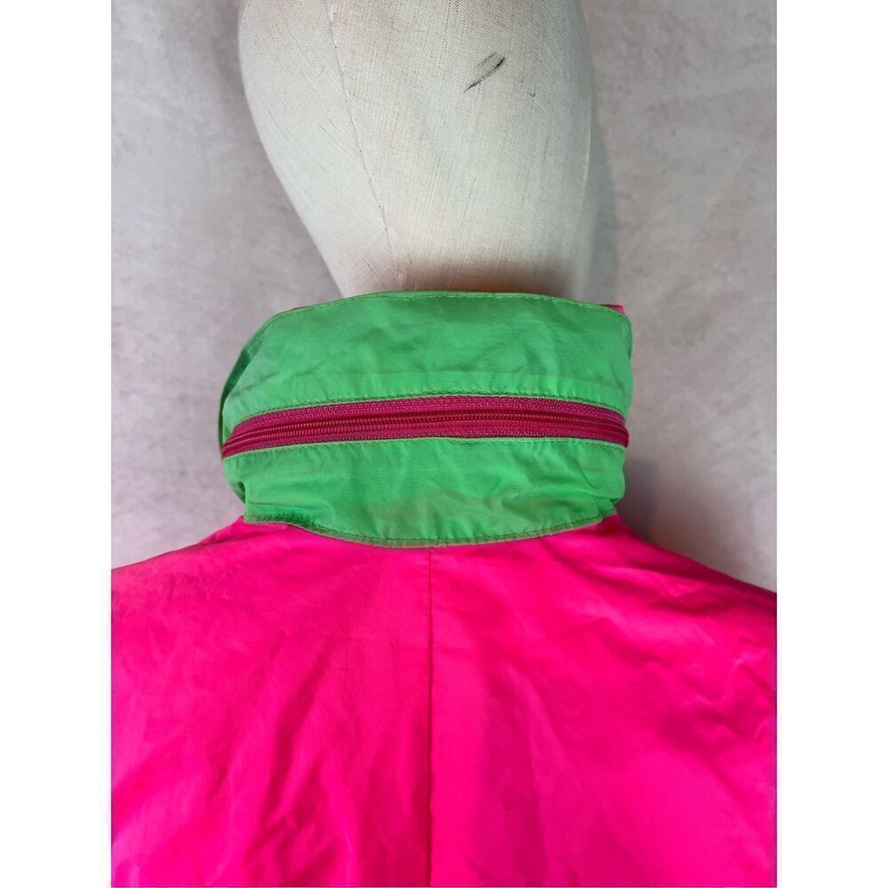 Vintage 90s Neon Windbreaker Jacket Neon Pink Men’s Medium - Picture 10 of 12